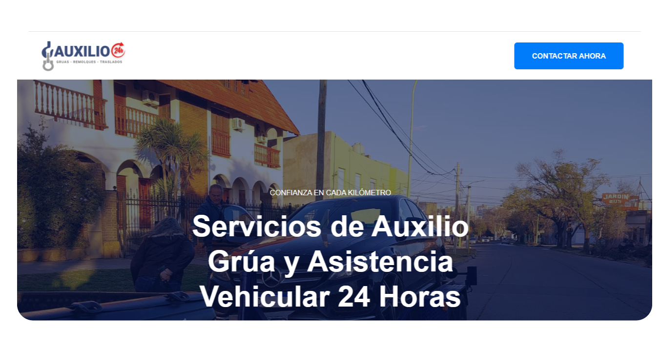 Diseño web y redes sociales: web de Auxilio 24 Horas